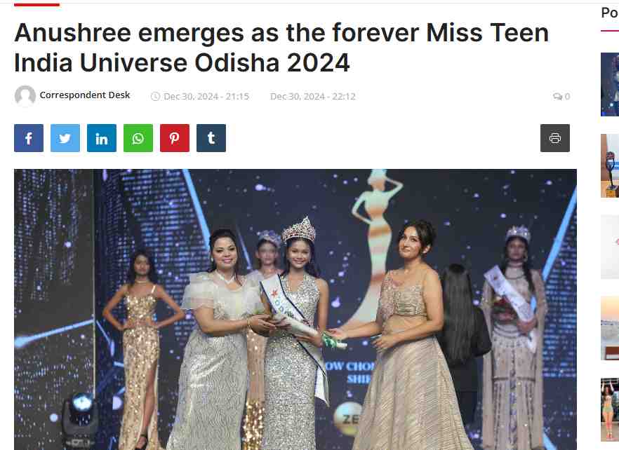 Forever Miss Teen Universe Odisha 2024 Winner Anushree